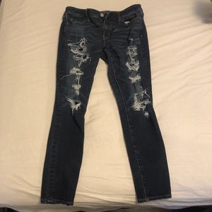 American eagle super stretch ripped jeans
